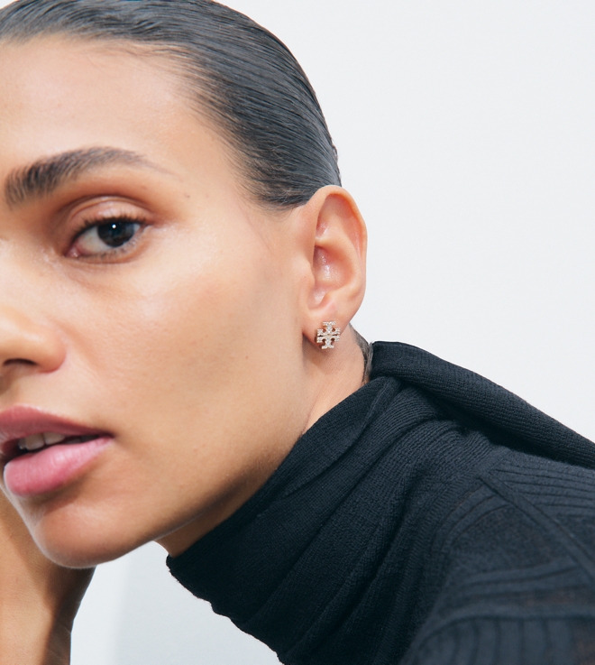 Icon Pav&eacute; Stud Earrings