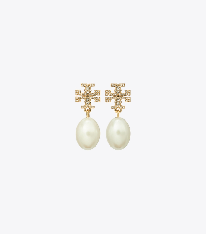 Moondance Pearl and Pav&eacute; Drop Earring
