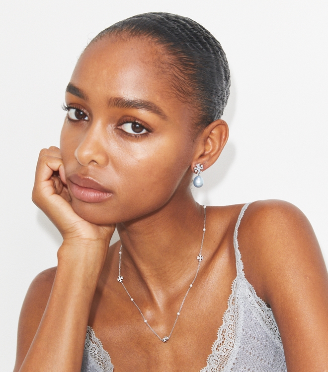 Moondance Pearl and Pav&eacute; Drop Earring