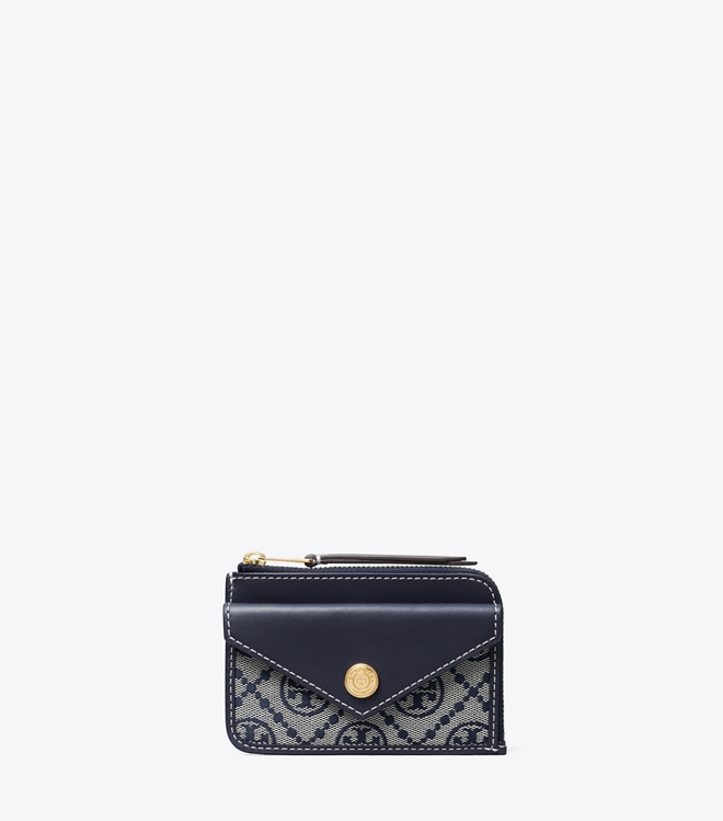 T Monogram Zip Card Case