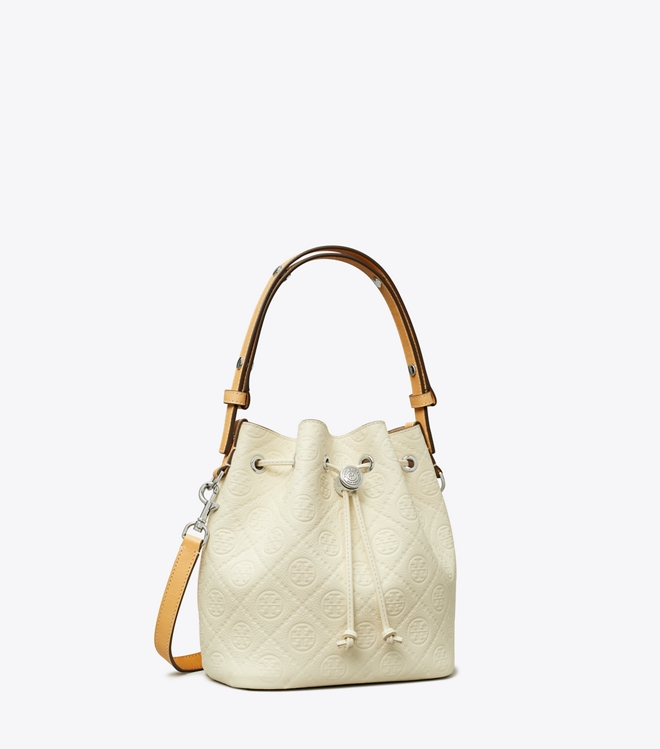 T Monogram Pebble Bucket Bag