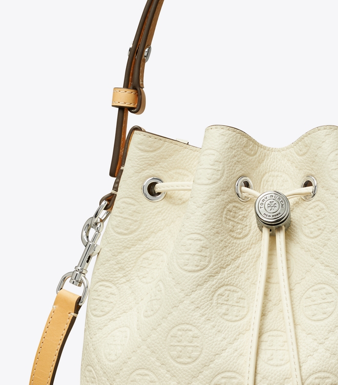 T Monogram Pebble Bucket Bag