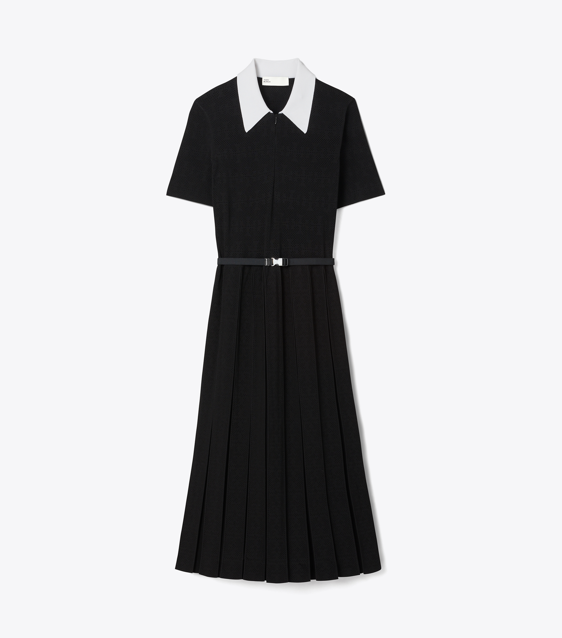 T Monogram Pointelle Pleated Dress image number 0