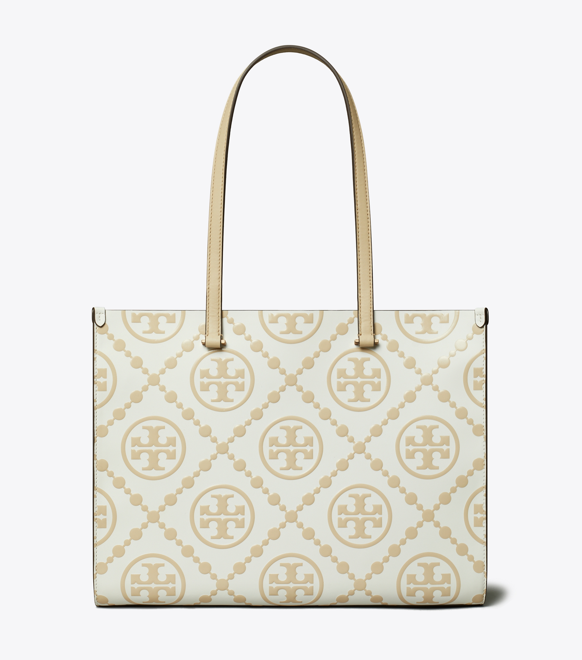 T Monogram Contrast Embossed Tote image number 5