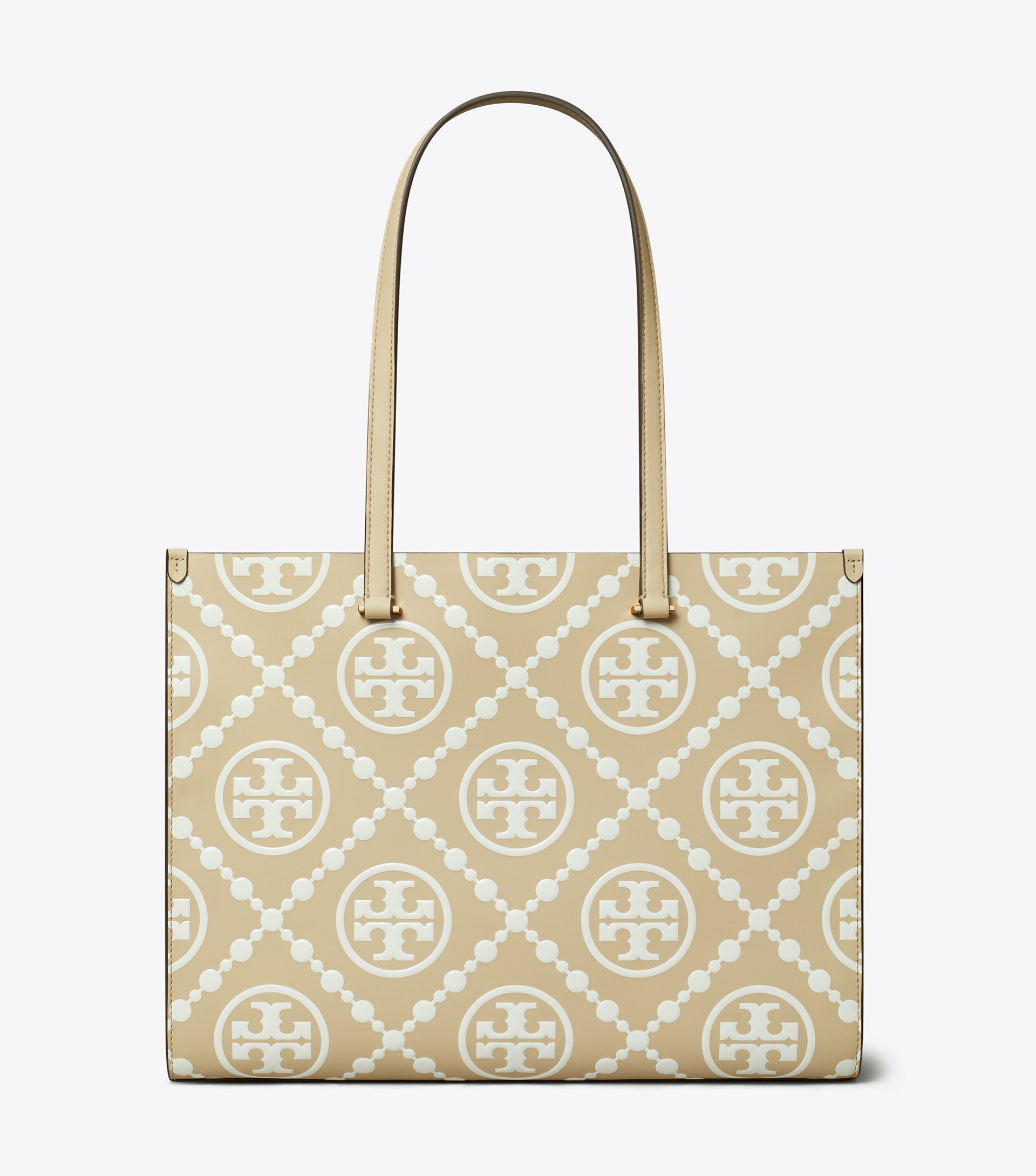 T Monogram Contrast Embossed Tote image number 0
