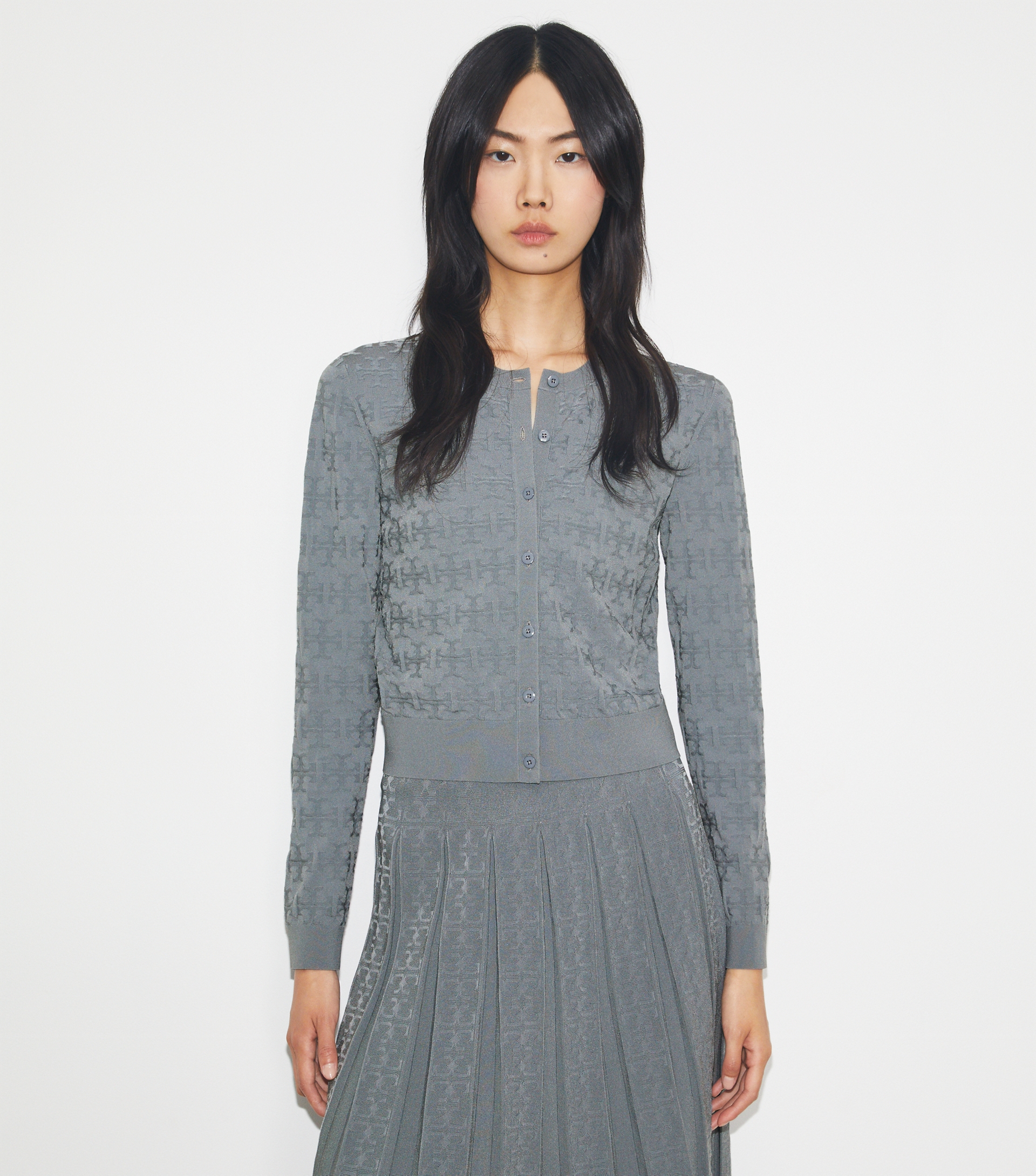 T Monogram Jacquard Cardigan image number 3