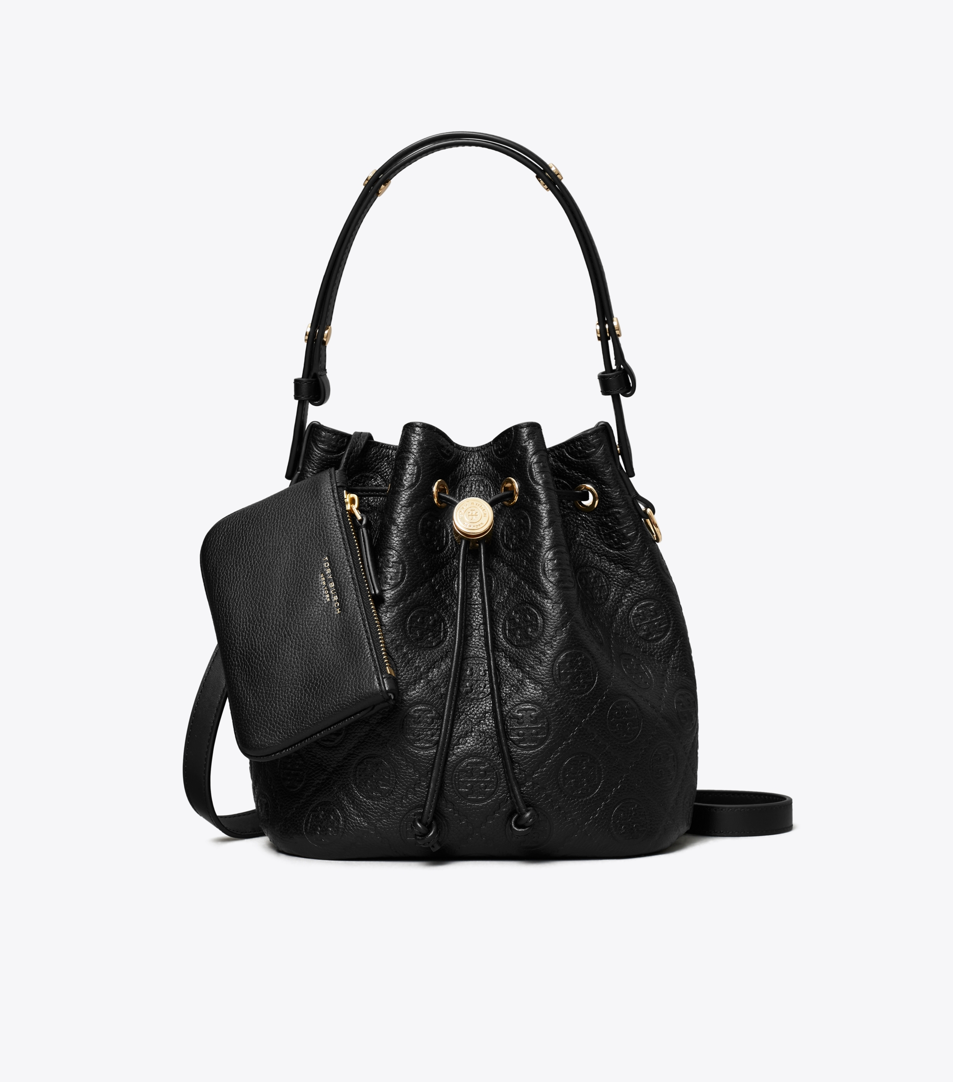 T Monogram Pebbled Bucket Bag image number 6