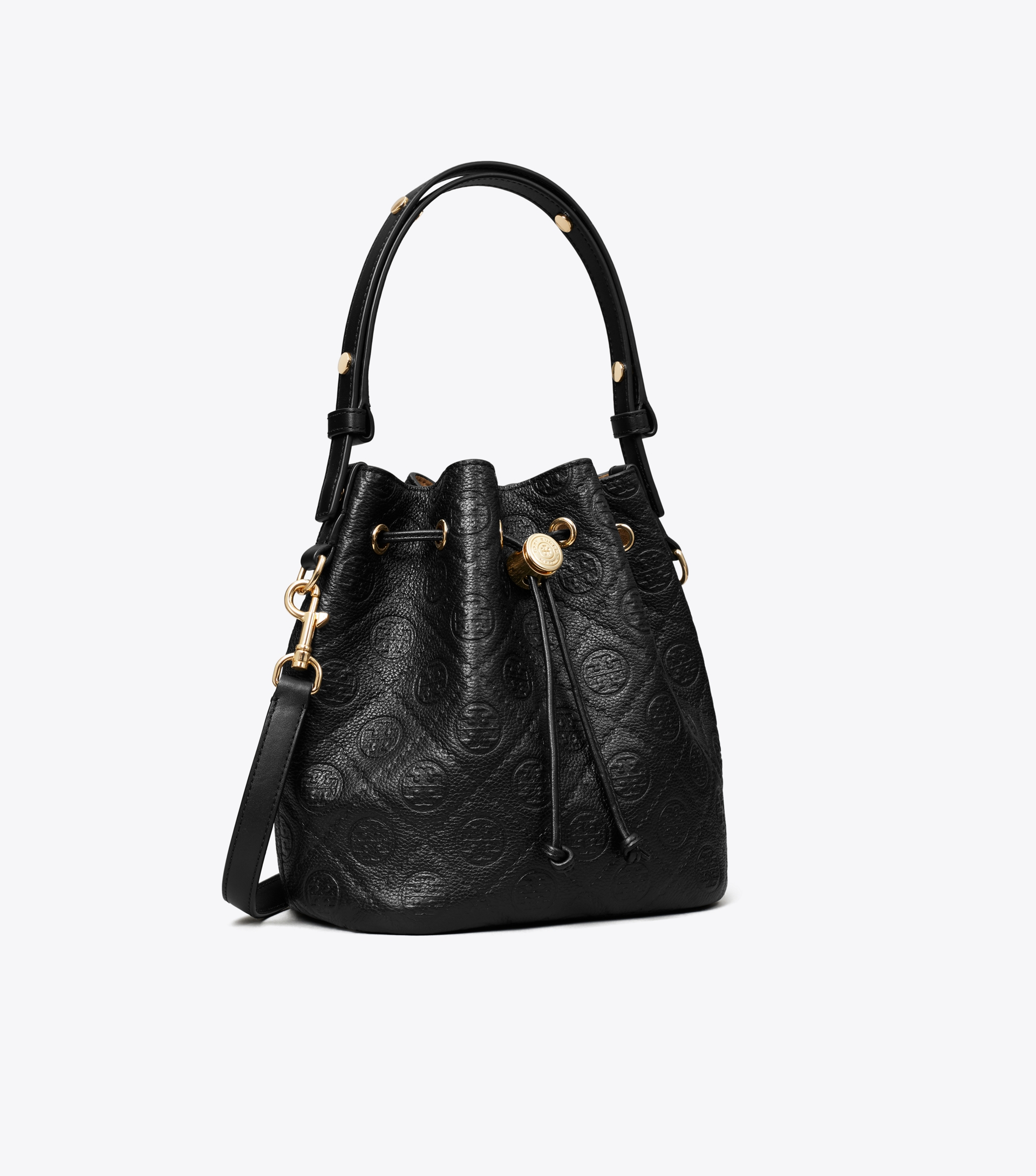 T Monogram Pebbled Bucket Bag image number 3