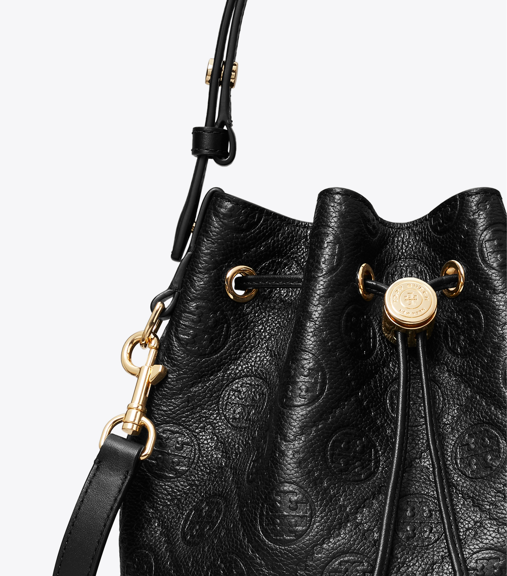 T Monogram Pebbled Bucket Bag image number 4