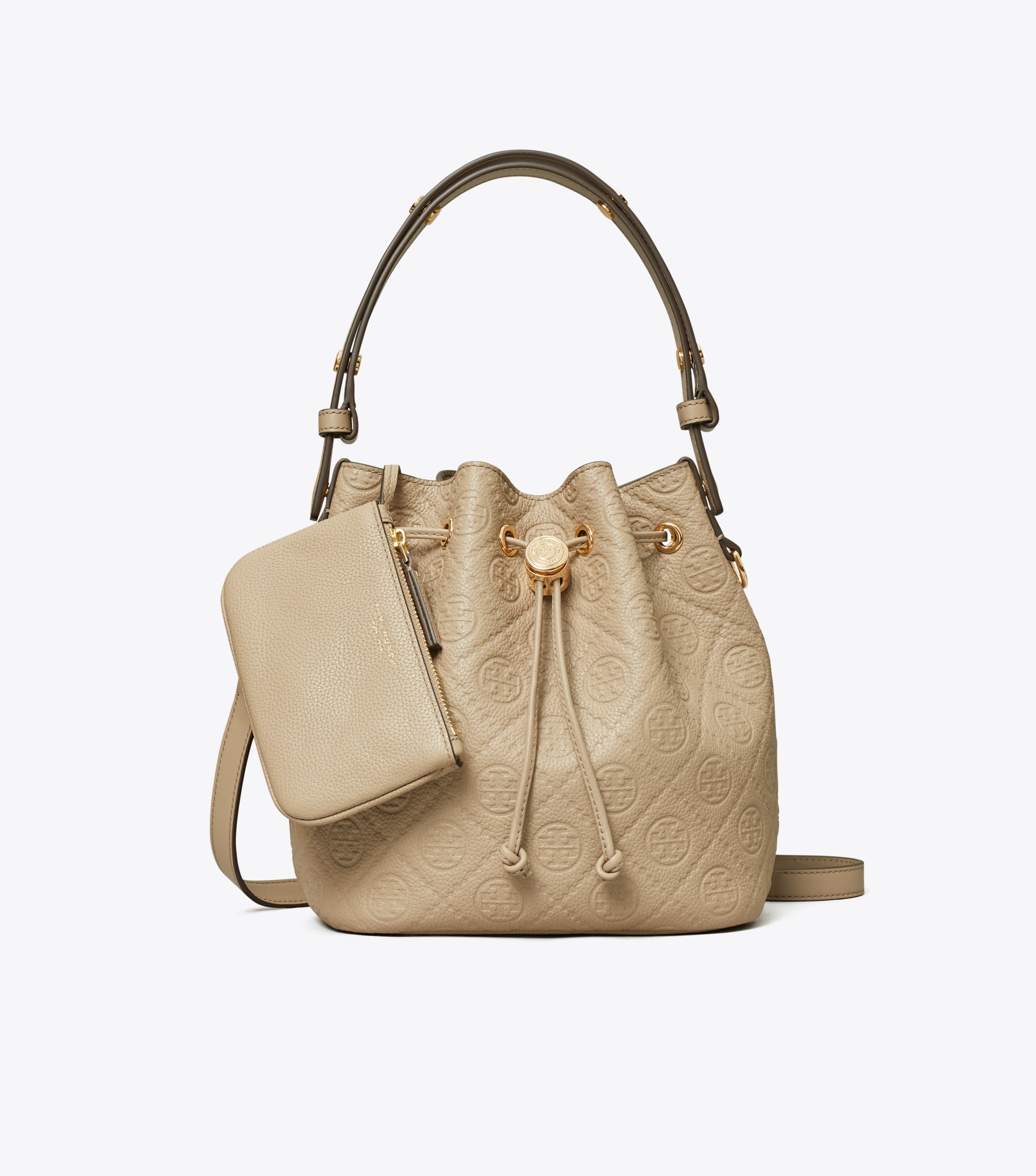 T Monogram Pebbled Bucket Bag image number 6