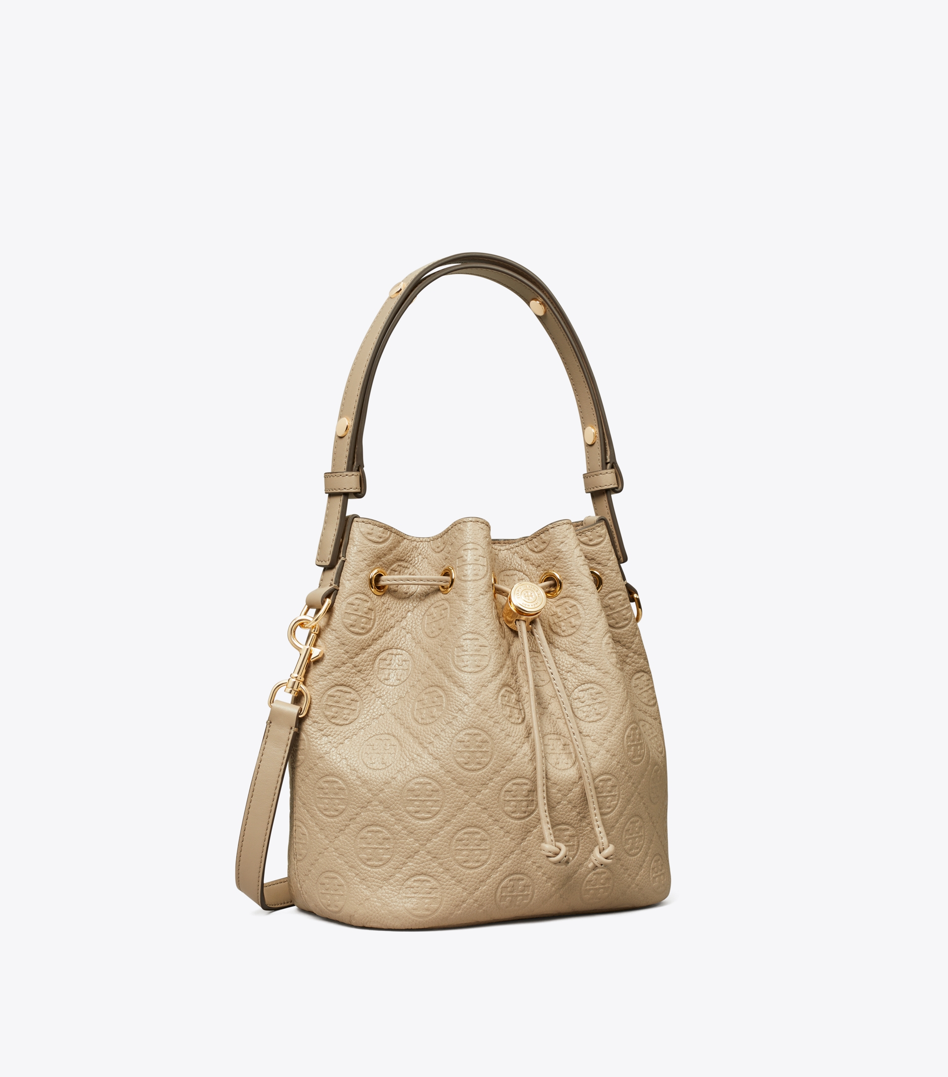 T Monogram Pebbled Bucket Bag image number 3