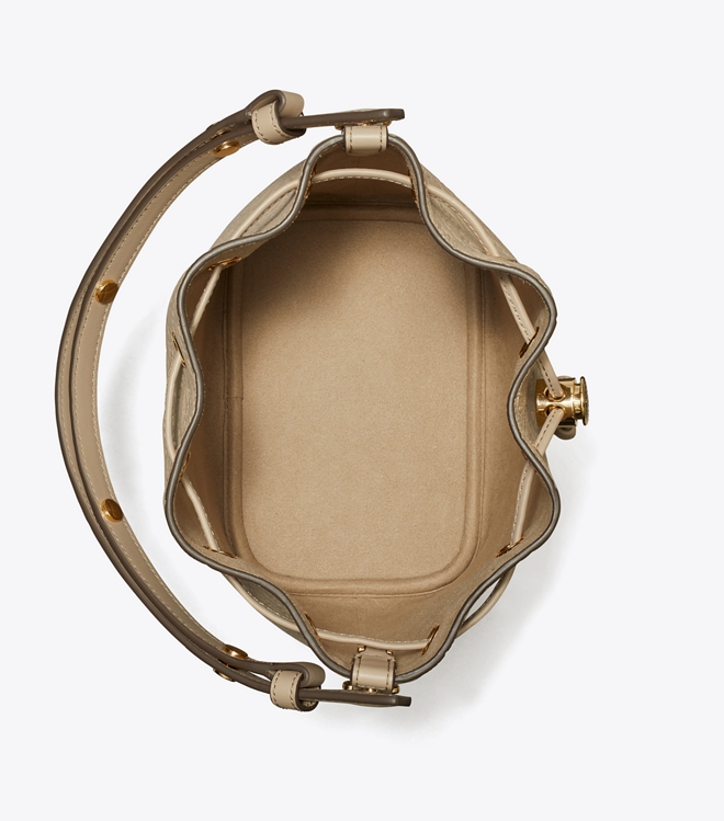 T Monogram Pebbled Bucket Bag