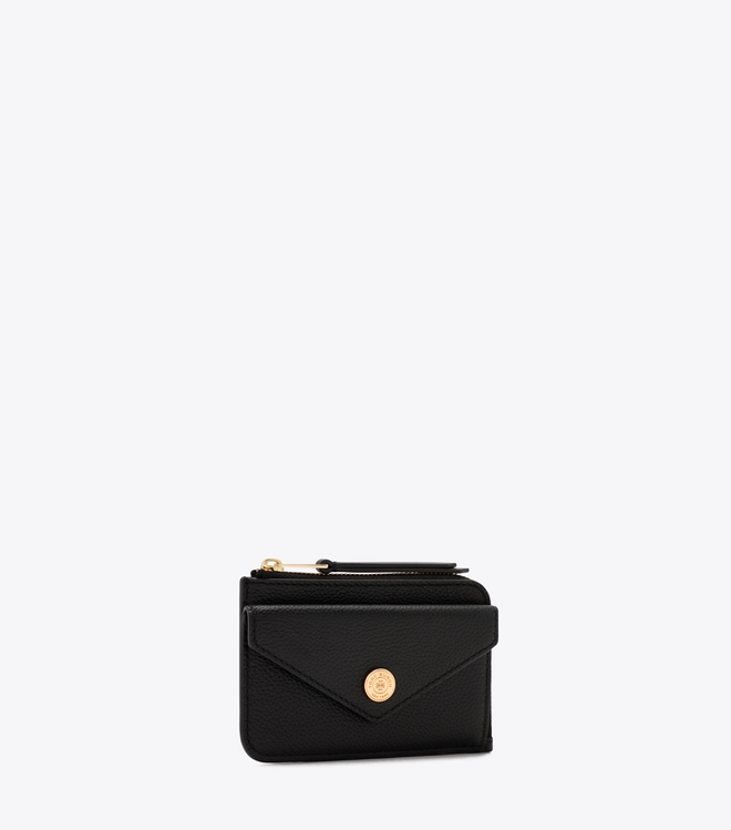 T Monogram Pebble Envelope Zip Card Case