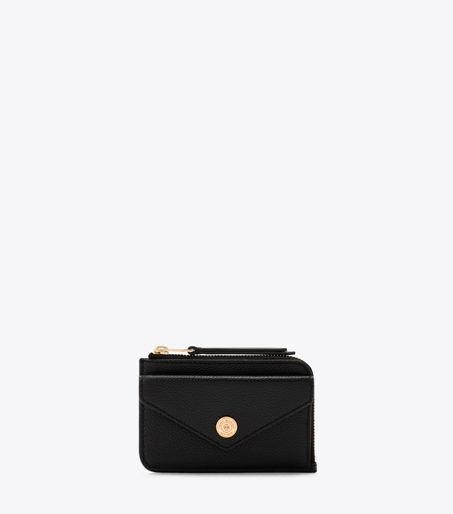 T Monogram Pebble Envelope Zip Card Case
