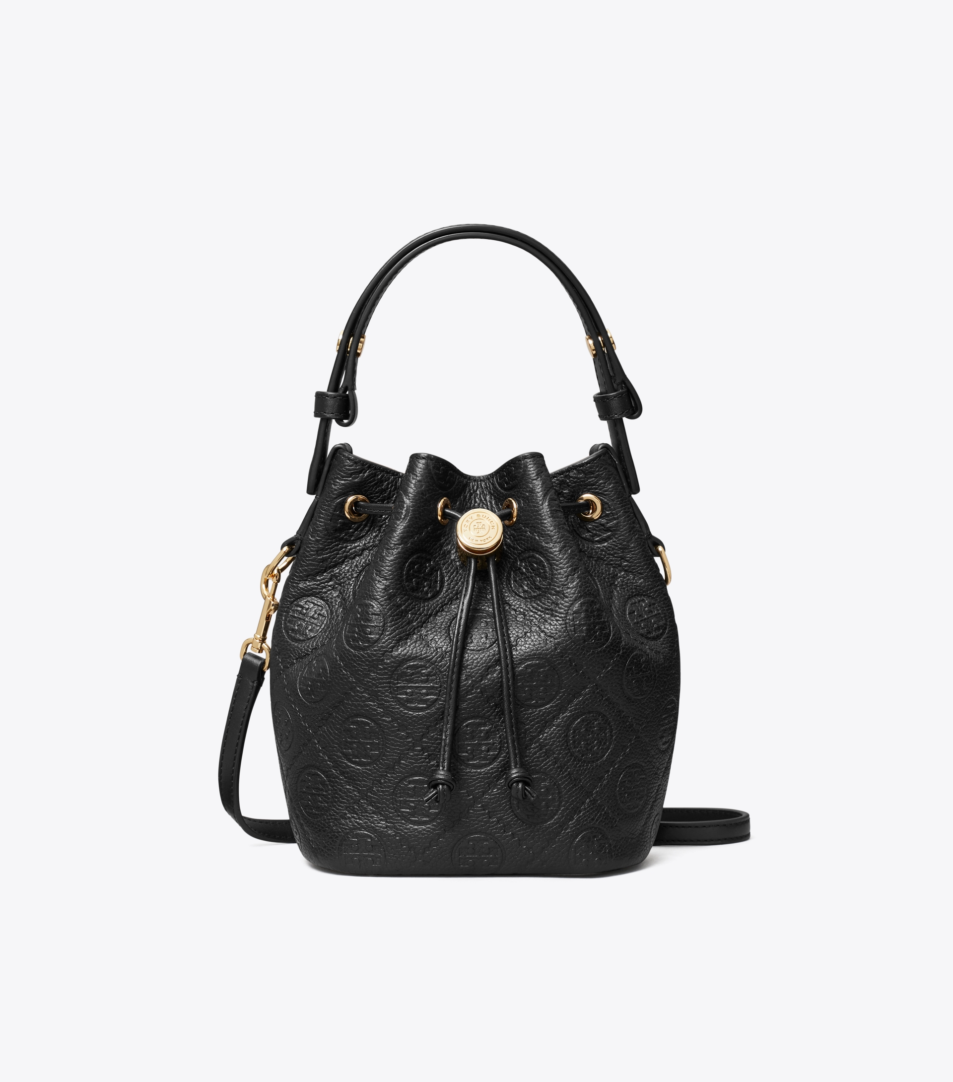T Monogram Pebbled Mini Bucket Bag image number 0