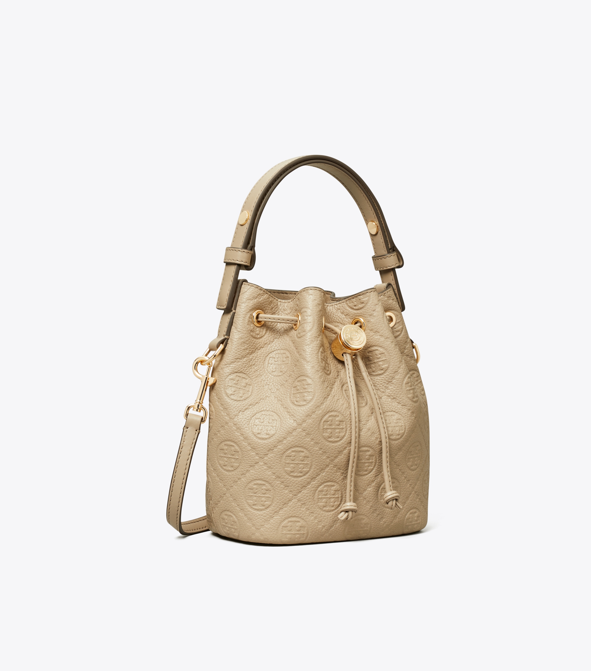 T Monogram Pebbled Mini Bucket Bag image number 1