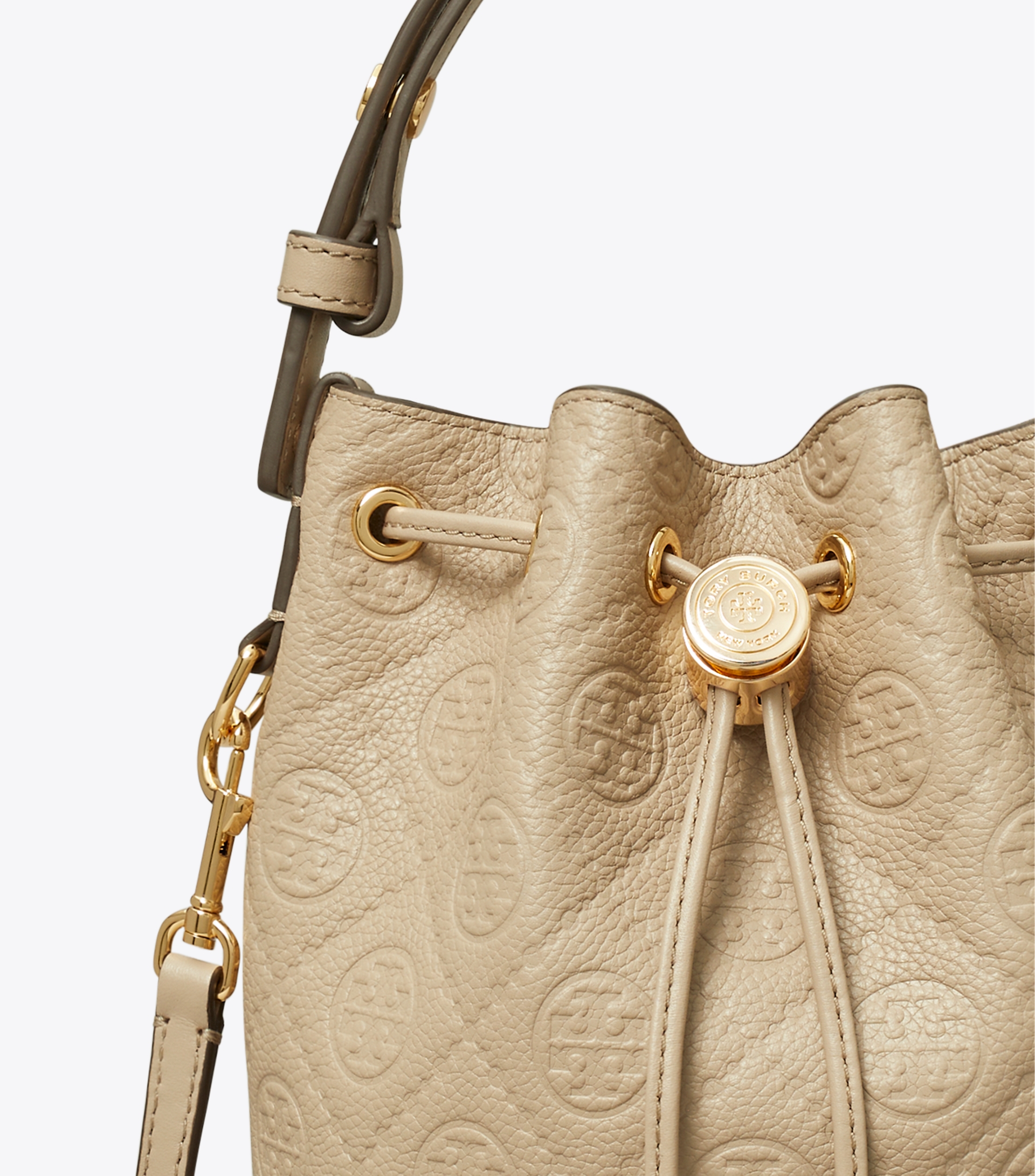T Monogram Pebbled Mini Bucket Bag image number 2