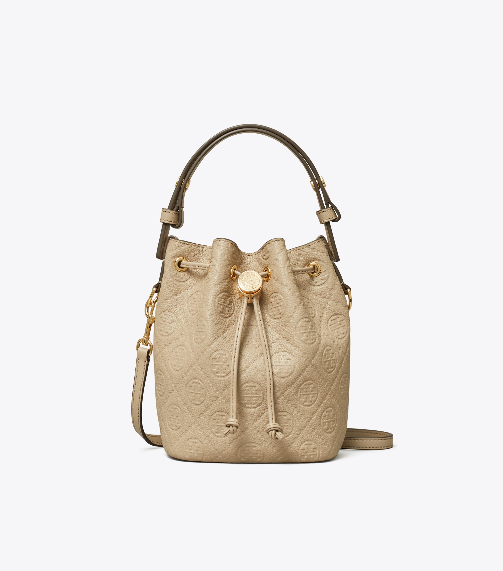 T Monogram Pebbled Mini Bucket Bag image number 0