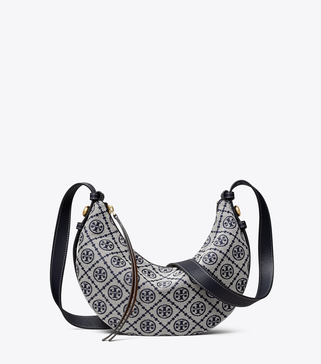 T Monogram Romy Half Moon Bag