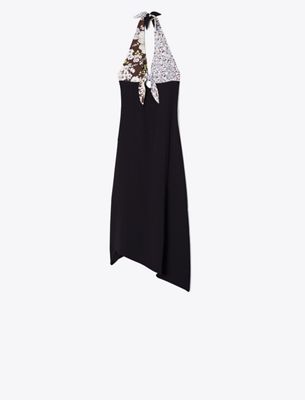  Tie-Back Crepe Dress