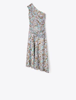 Printed One-Shoulder Dress