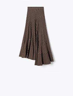  Striped Flared Skirt