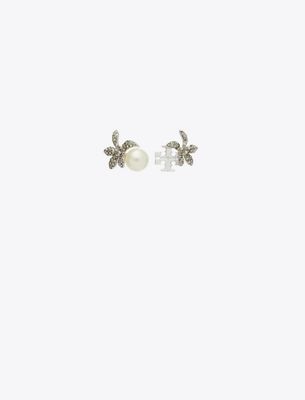  Moondance Pearl and Flower Stud Earrings