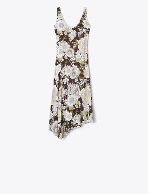  Printed Asymmetric Viscose Dress