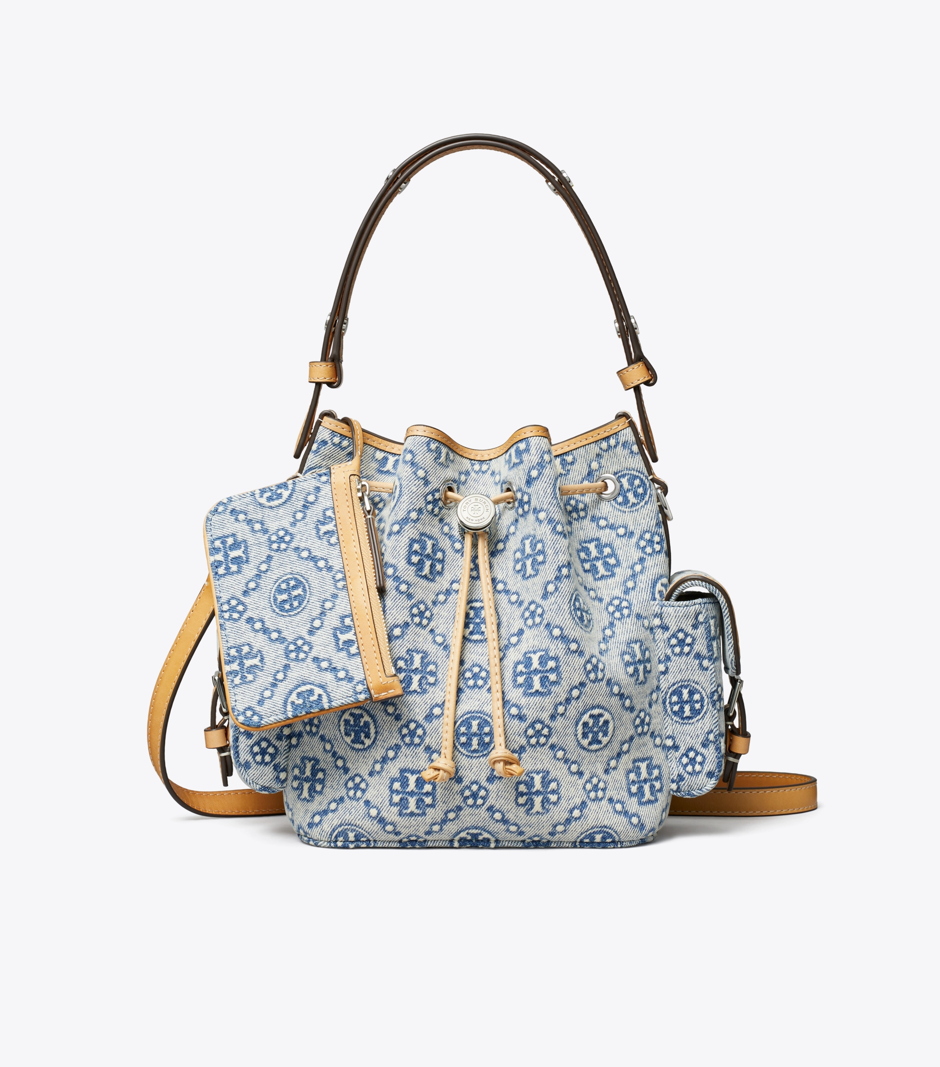 T Monogram Denim Bucket Bag image number 6