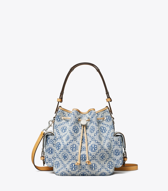 T Monogram Denim Bucket Bag