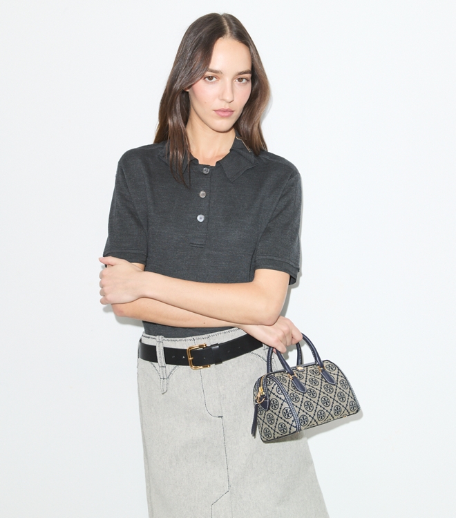 T Monogram Petite Barrel Bag