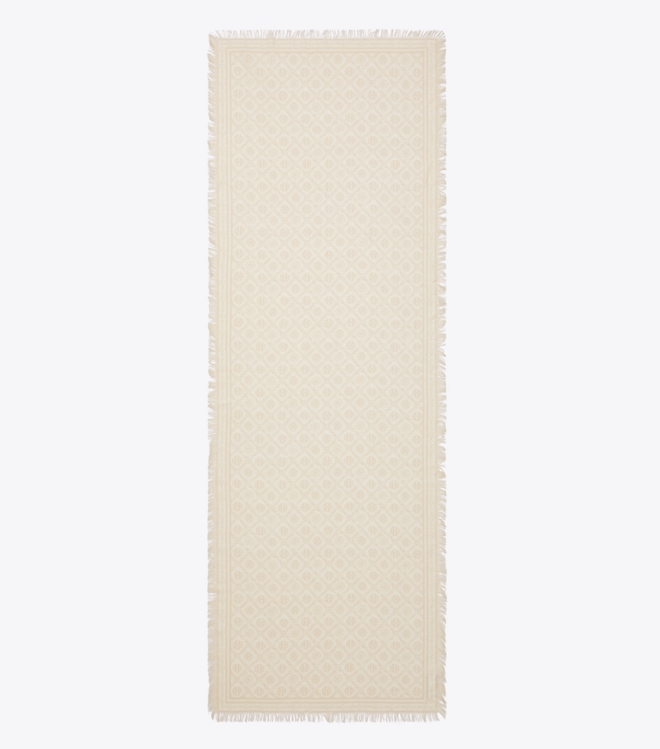 T Monogram Floral Oblong Scarf