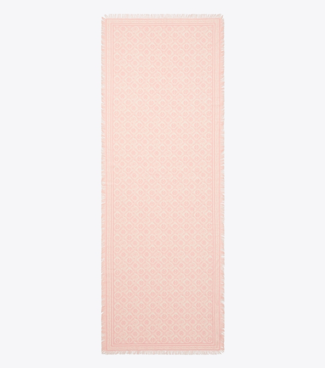 T Monogram Floral Oblong Scarf