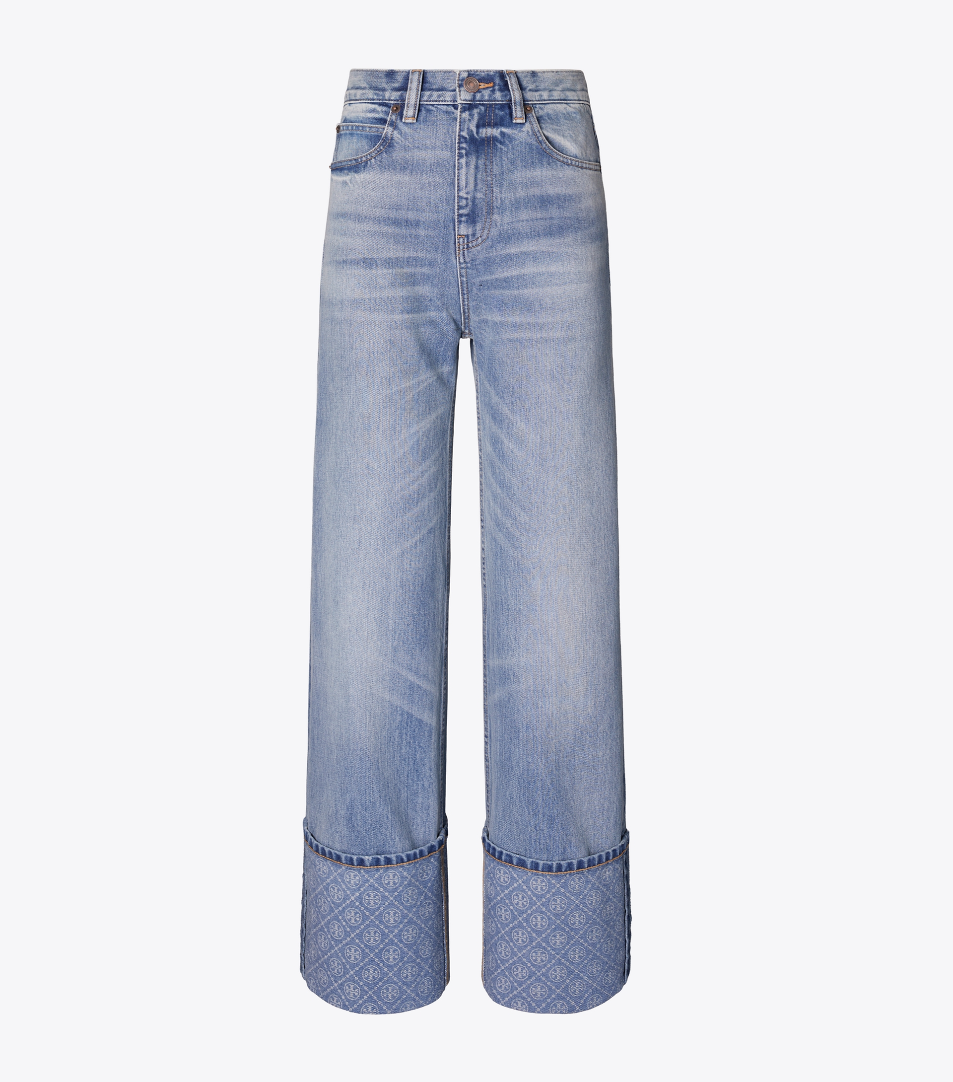 Contrast Cuff Straight Leg Jean image number 0