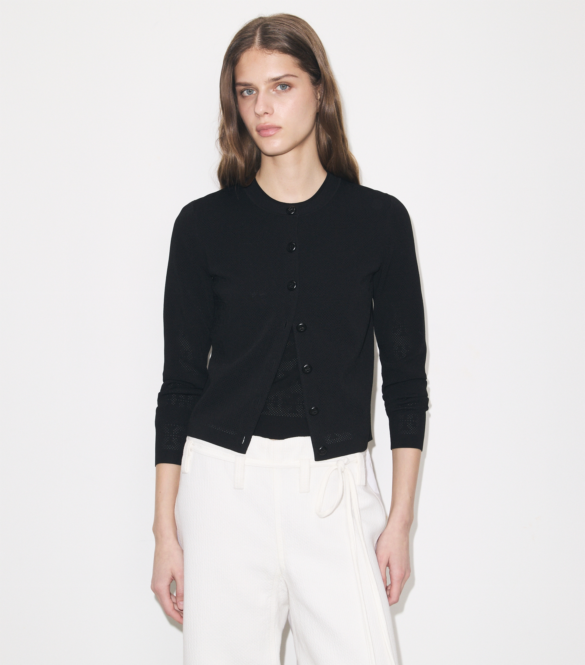 Pointelle Viscose Cardigan image number 3