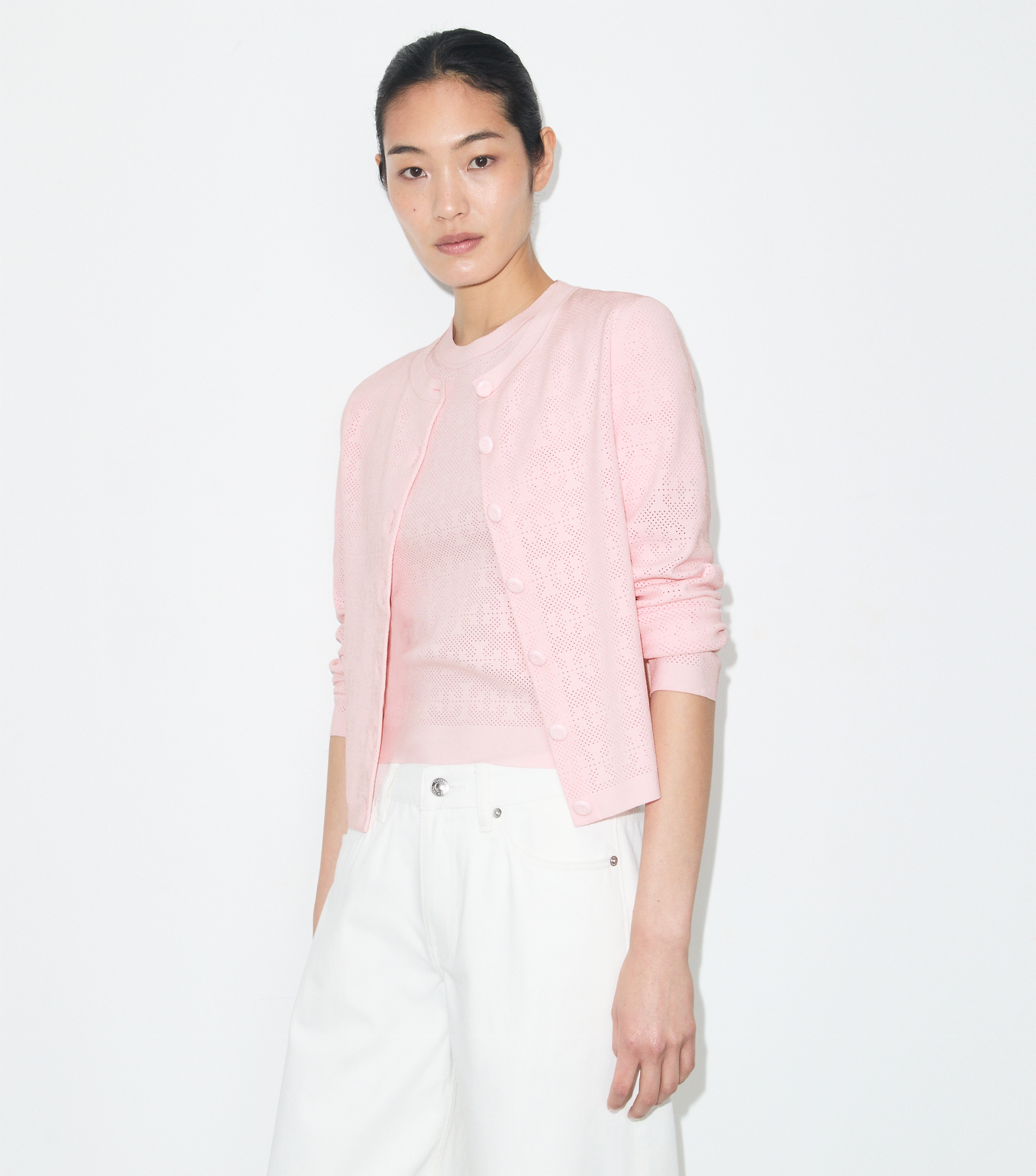 Pointelle Viscose Cardigan image number 3