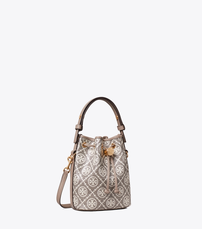 T Monogram Coated Jacquard Mini Bucket Bag