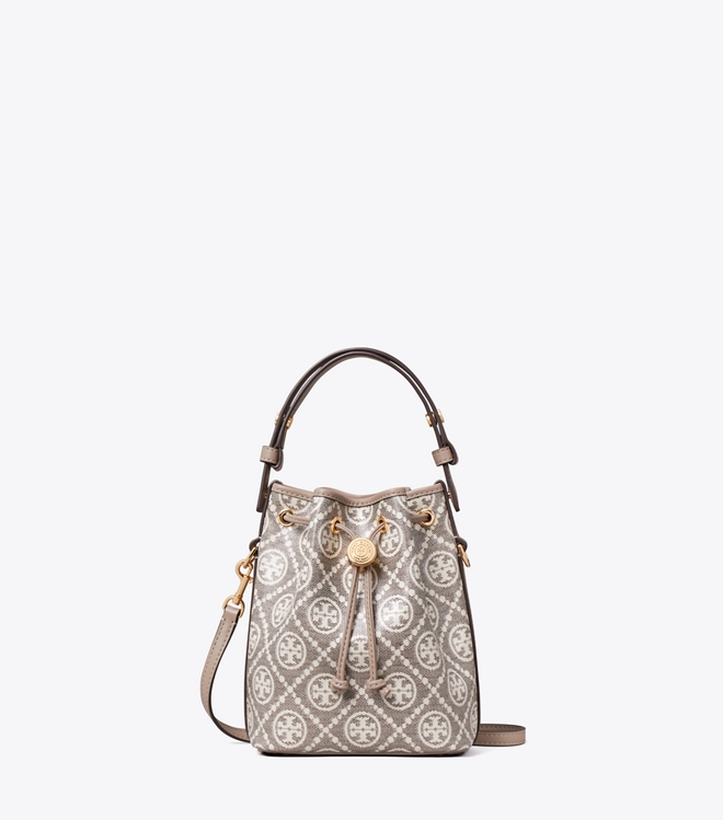 T Monogram Coated Jacquard Mini Bucket Bag