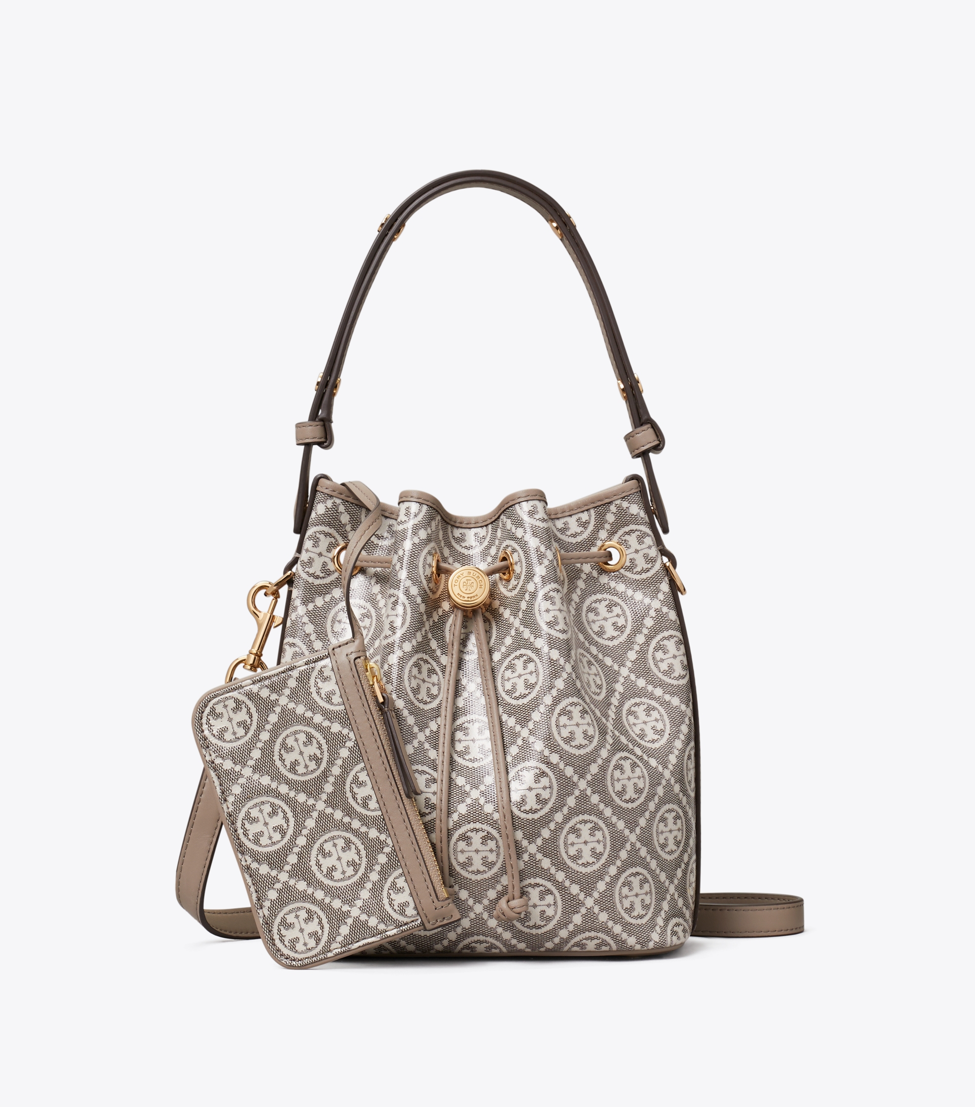 T Monogram Coated Jacquard Bucket Bag image number 6