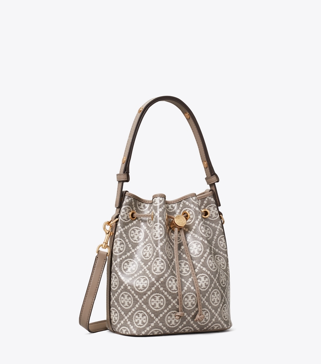 T Monogram Coated Jacquard Bucket Bag