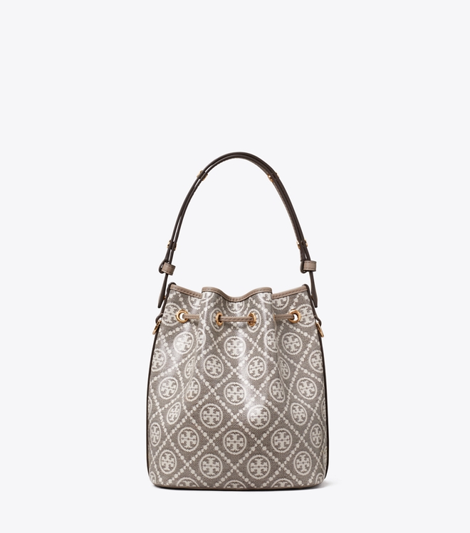 T Monogram Coated Jacquard Bucket Bag