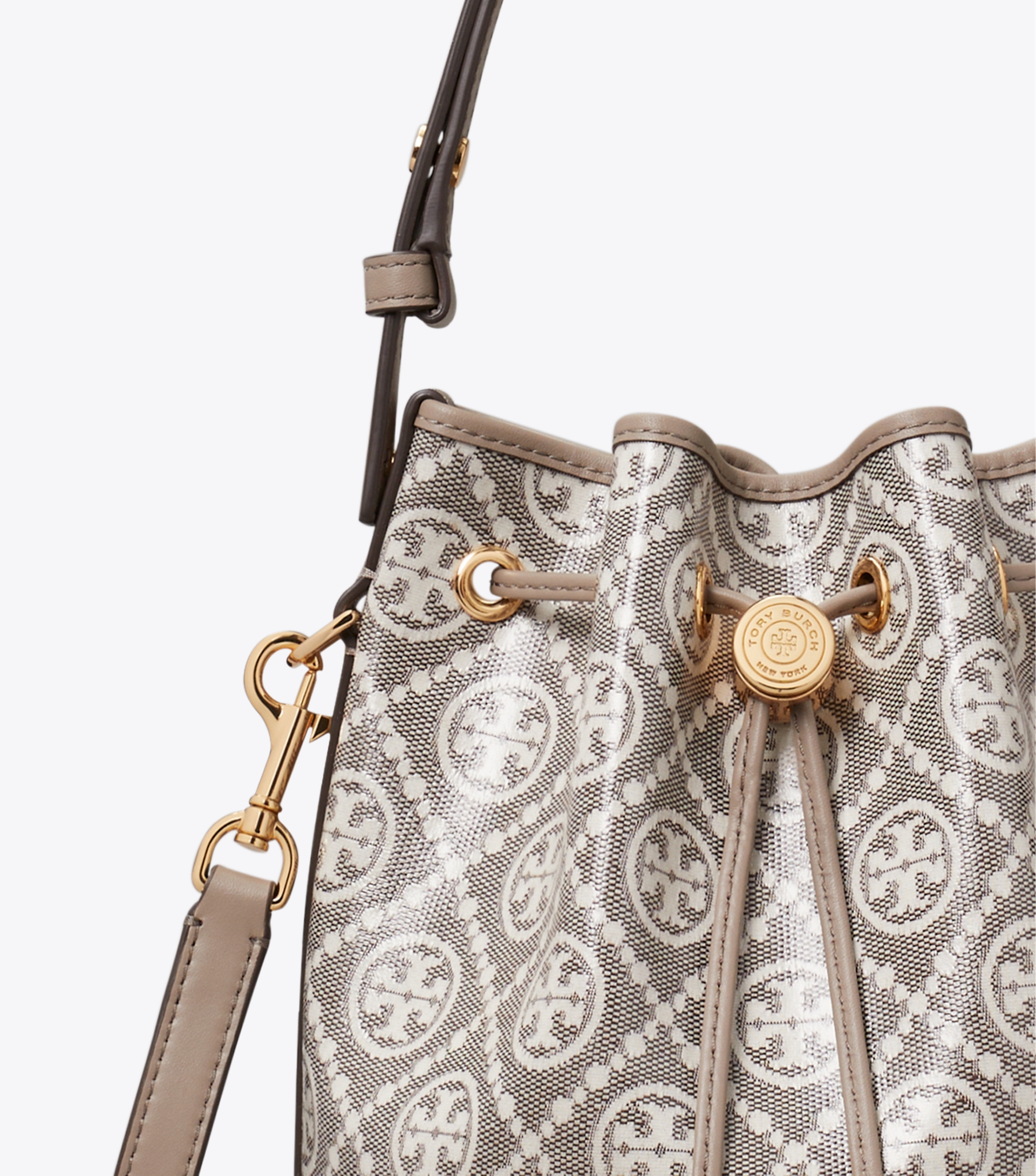 T Monogram Coated Jacquard Bucket Bag image number 4