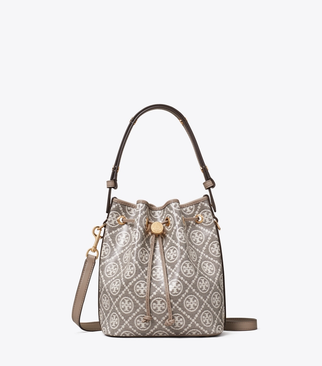 T Monogram Coated Jacquard Bucket Bag