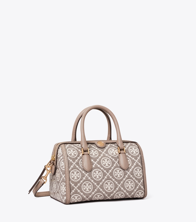 T Monogram Coated Jacquard Petite Barrel Bag