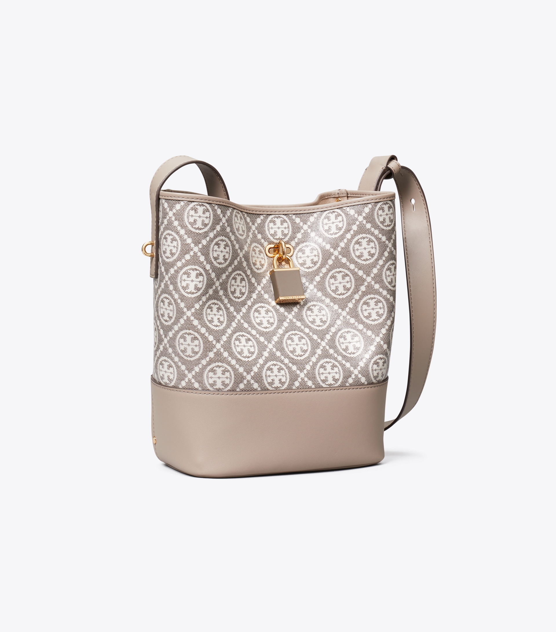 T Monogram Coated Jacquard Medium Lock Slim Bucket Bag image number 1