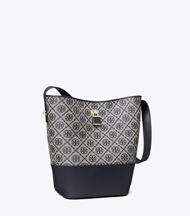 T Monogram Lock Slim Bucket Bag