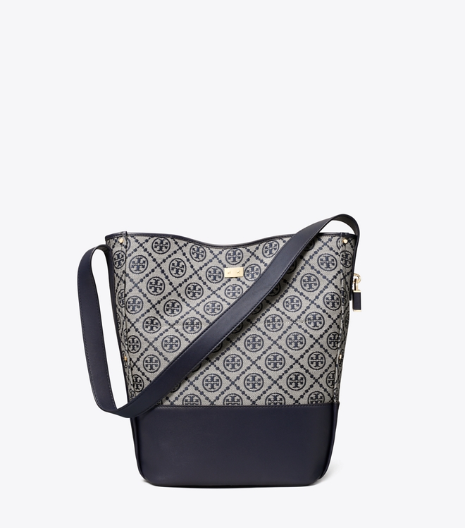 T Monogram Lock Slim Bucket Bag