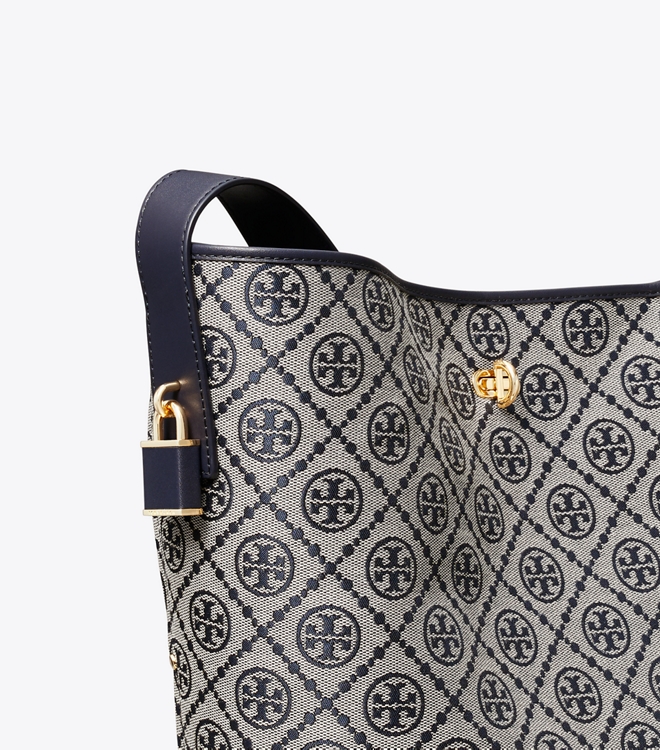 T Monogram Lock Slim Bucket Bag