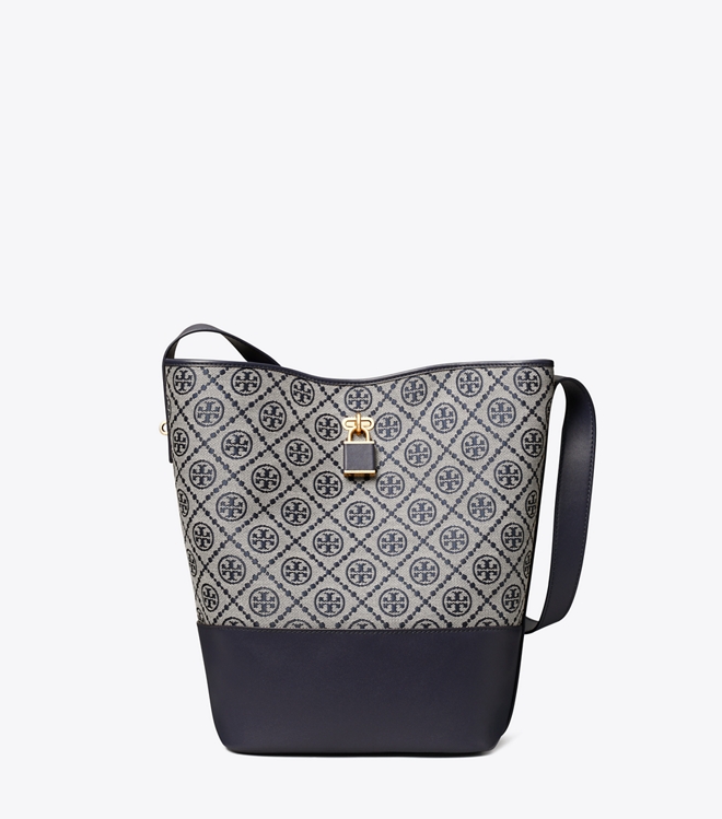 T Monogram Lock Slim Bucket Bag