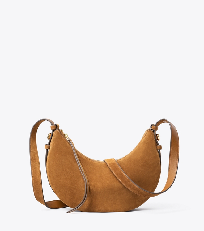 Romy Suede Half Moon Bag